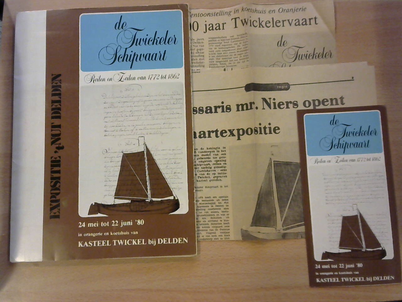 Brochure voor bezoekers tentoonstelling - De Twickeler Schipvaart, map bij expositie 't Nut van Delden 24 mei tot 22 juni '80