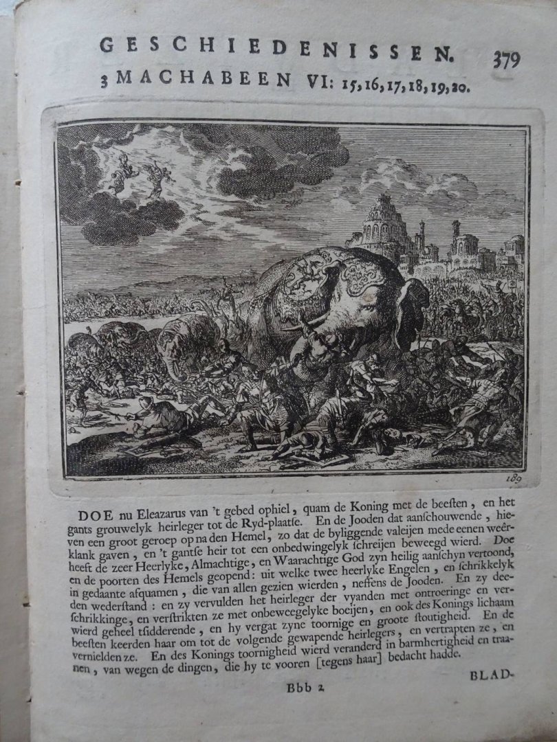 Luiken, Jan (Jan Luyken). - 14. De schriftuurlyke geschiedenissen en gelykenissen van het oude en Nieuwe Verbond; vertoonende drie honderd zeven en dertig konstige figuuren, verrykt met bybelse verklaaringen en stichtelyke verzen. (One volume of two.)
