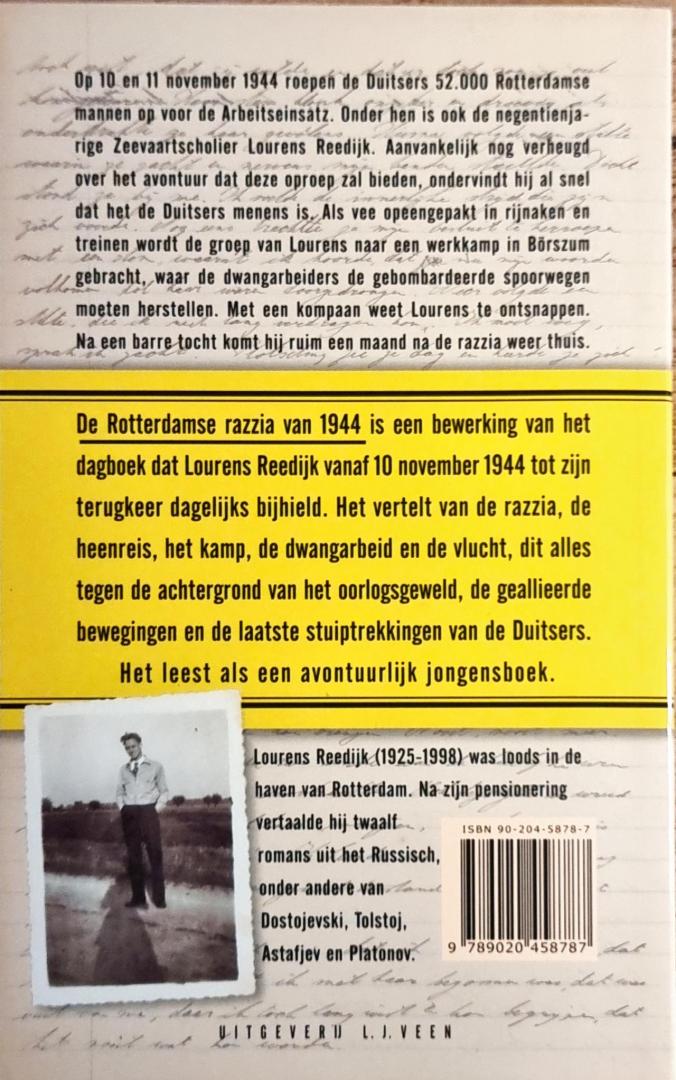 Reedijk, Lourens - De Rotterdamse razzia van 1944