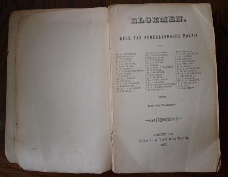 Hilman, Joh (samensteller) - Bloemen , keur van Nederlandsche Poezij, Door o.a. Bilderdijk, Clercq, Ten Kate, Luijken, Ter Haar, Beets, Vondel, Da Costa.