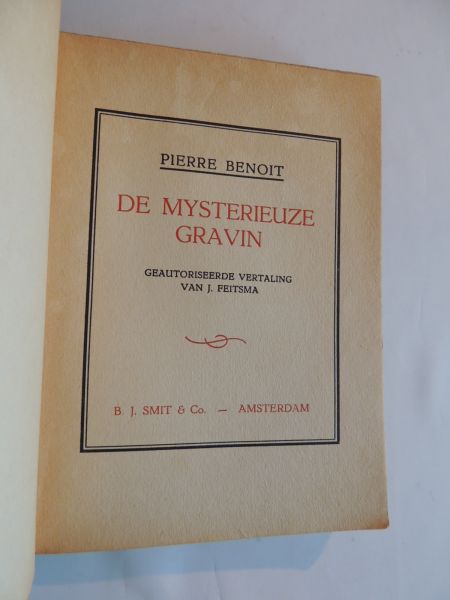 Benoit Pierre - Geautoriseerde  vertaling van J.Feitsma - De Mysterieuze Gravin / LA CHÂTELAINE DU LIBAN  -  LA CHATELAINE DU LIBAN