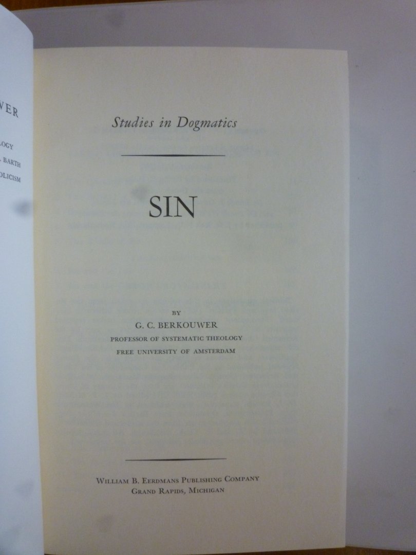 Berkouwer G.C. - SIN     Studies in dogmatics