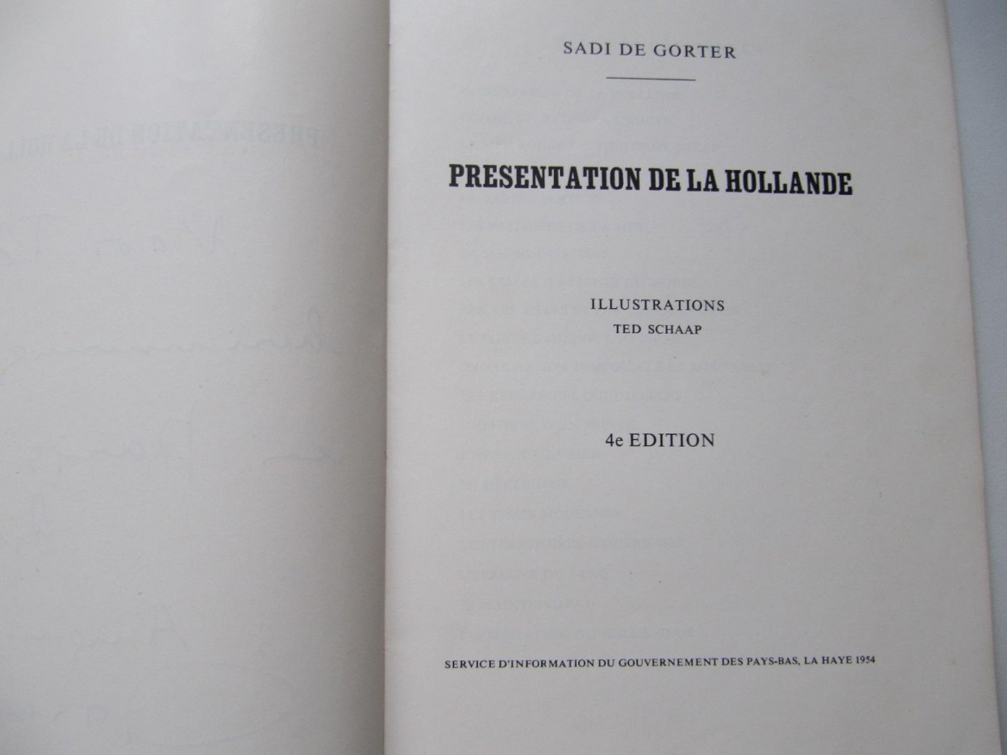 Sadi de Gorter - Presentation de la HOLLANDE