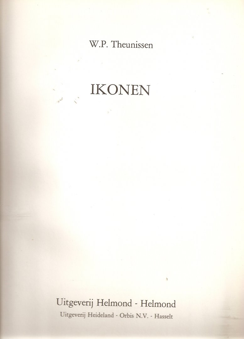 Theunissen, W.P. - Ikonen.