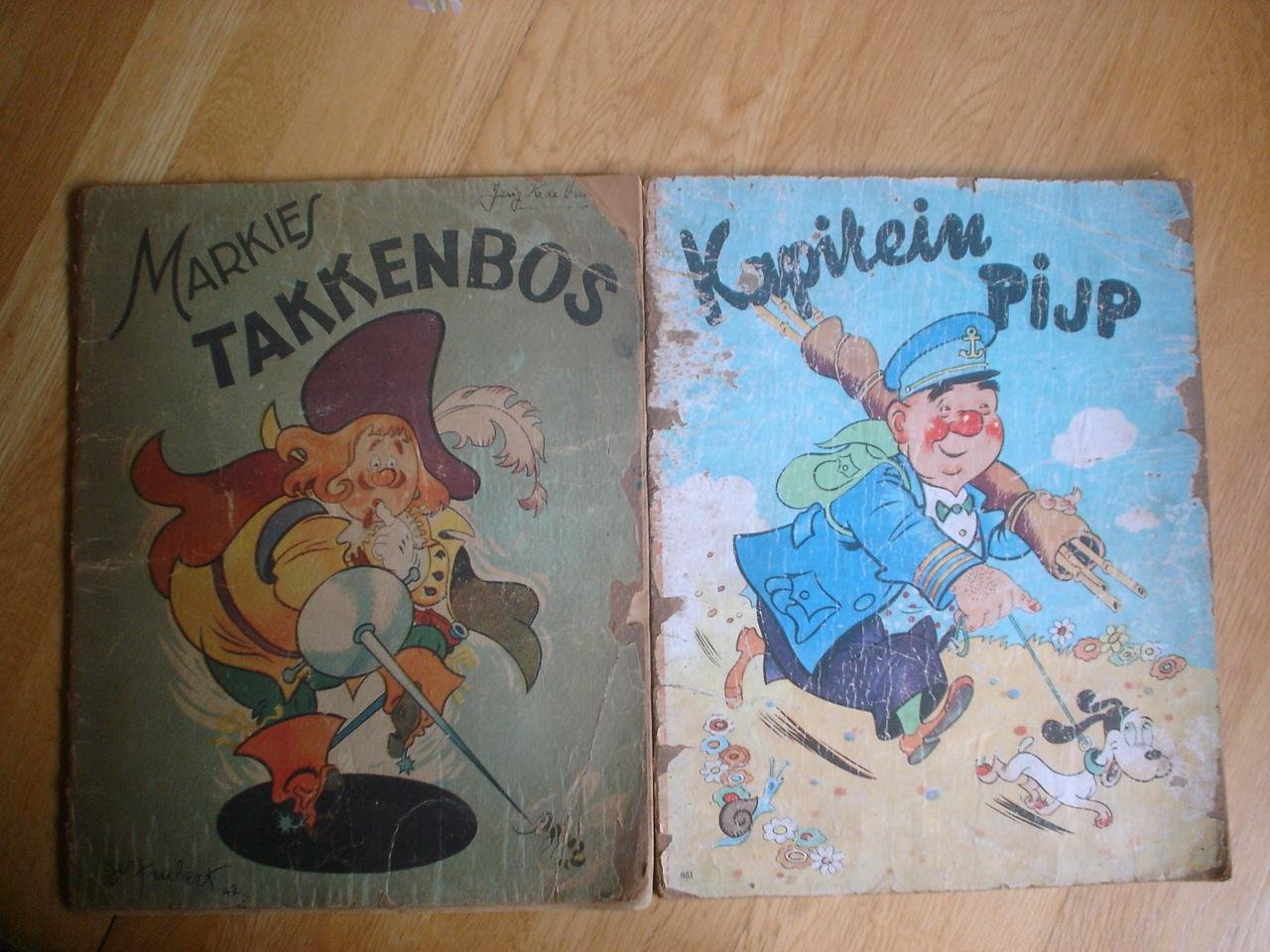 2 boeken van Jen Trubert - 1. Markies Takkenbos   2. Kapitein Pijp