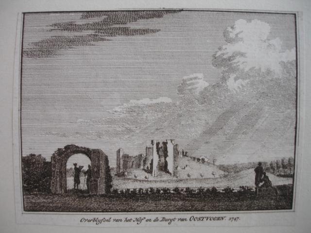 Oostvoorn. - Overblijfsel van het Hof en de Burgt van Oostvoorn, 1747.