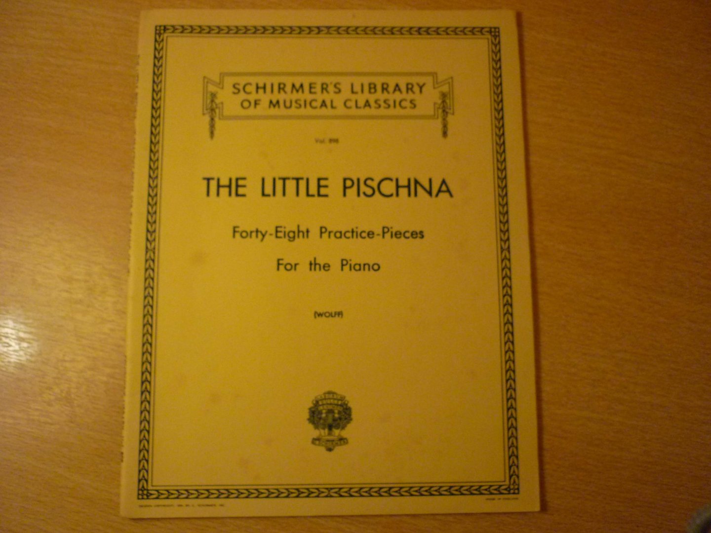 Pischna; Johann - The little Pischna Piano (Lb898) Forty-eight practice pieces for the piano; (Edited by Bernhard Wolff)