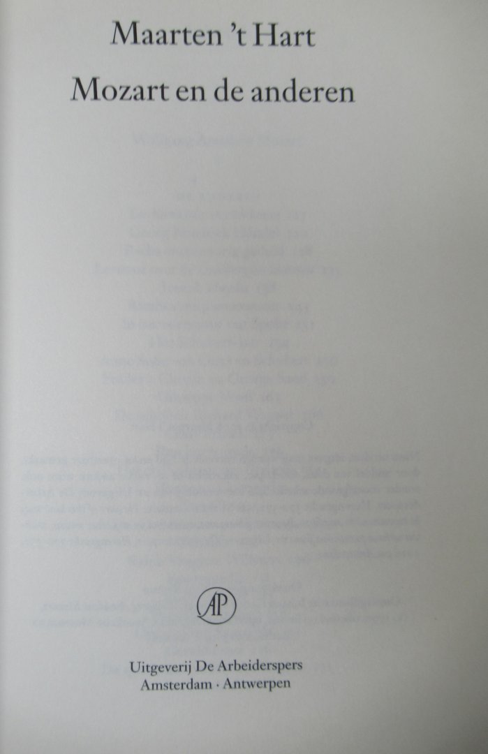 't Hart, Maarten - Mozart en de anderen