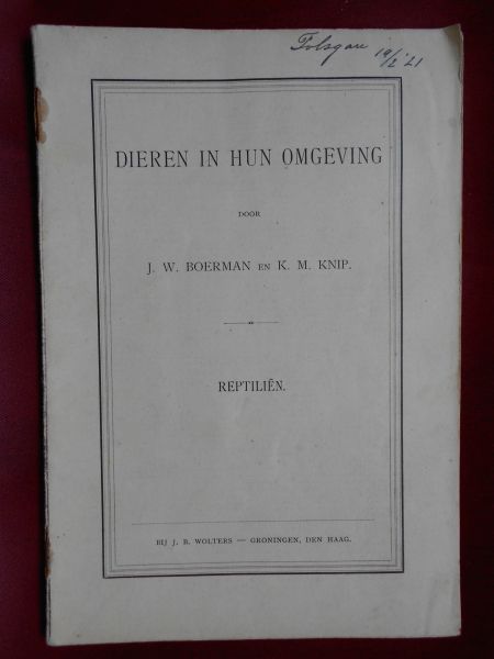 Boerman, J.W. / K.M. Knip - 9x Dieren in hun omgeving. Naar oorspronkelijke aquarellen van M.A. Koekkoek