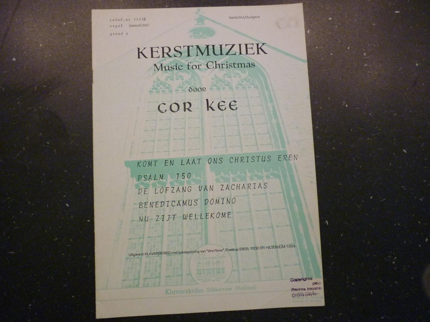 Kee; Cor - Kerstmuziek voor orgel  /  Klavarskribo