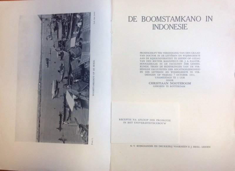 Nooteboom, C. - De Boomstamkano In Indonesie
