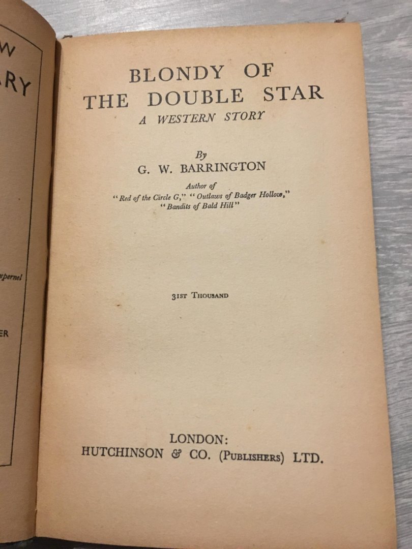 G.W. Barrington - Blondy of the double star