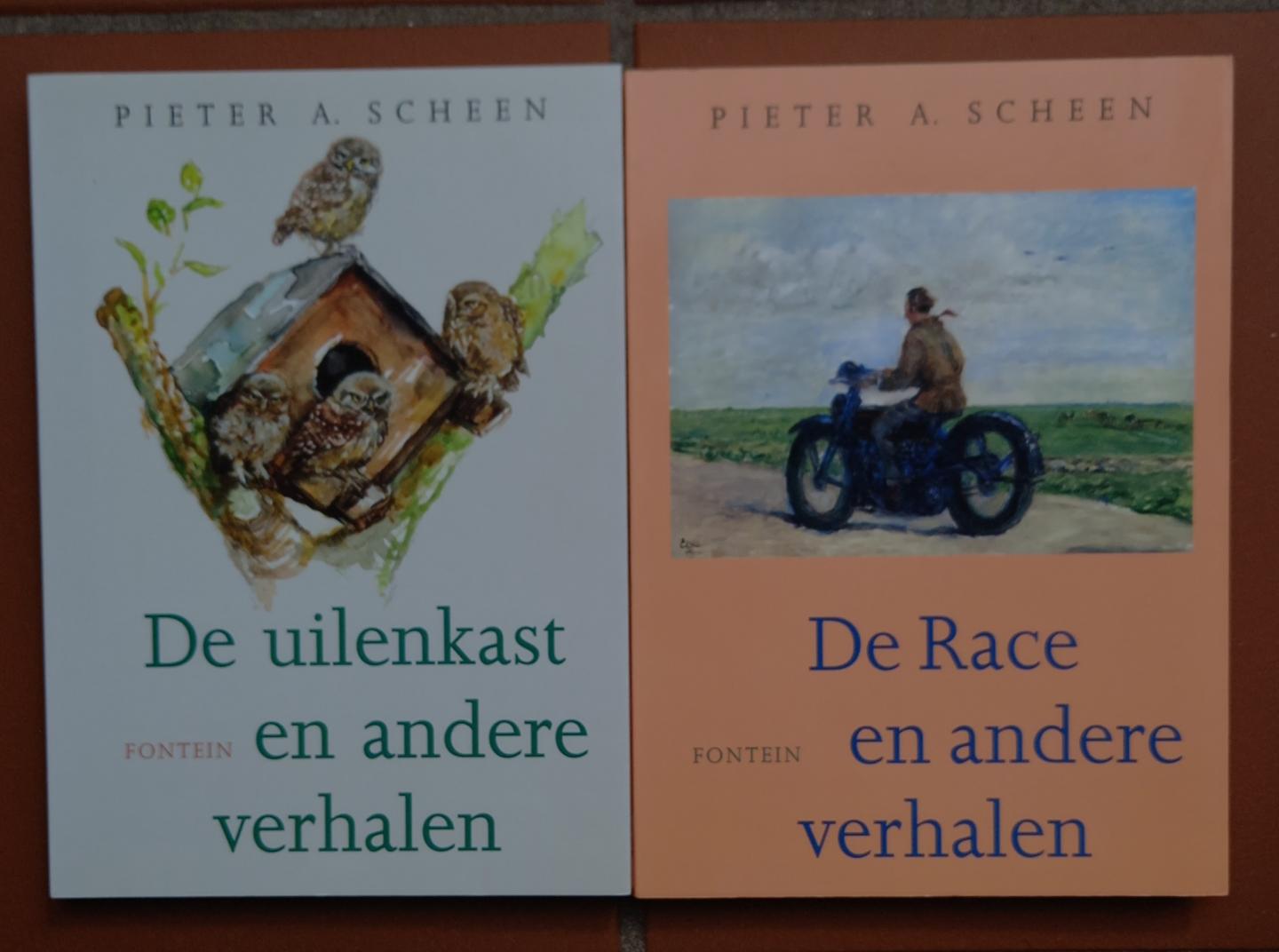 Scheen, Pieter A. - 2 titels: 1. De Race en andere verhalen + 2. De uilenkast en andere verhalen