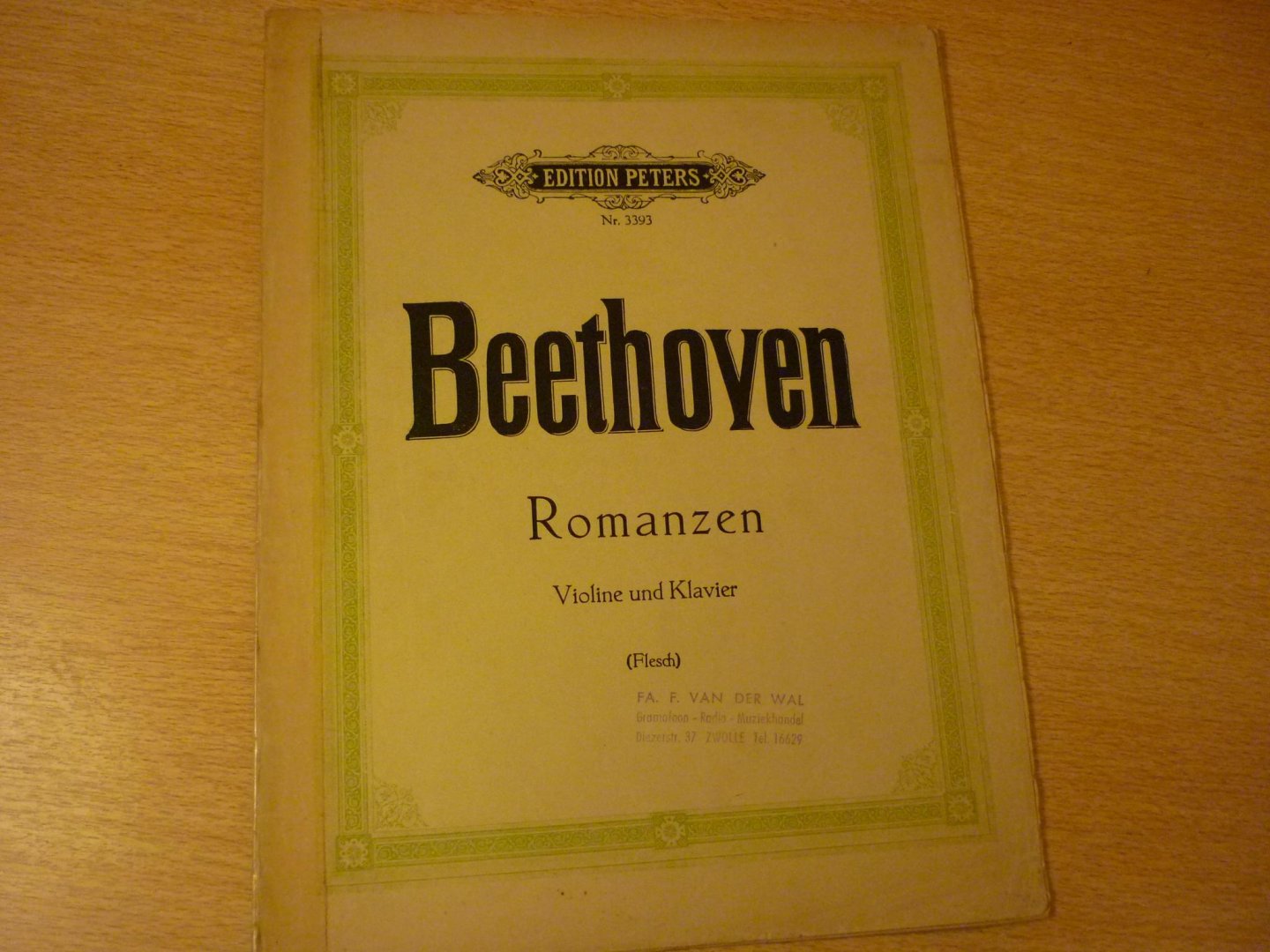 Beethoven; Ludwig von (1770 – 1827) - Romanzen für Violine und Orchester - op. 40 - op. 50 (herausgegeben von Carl Flesch)