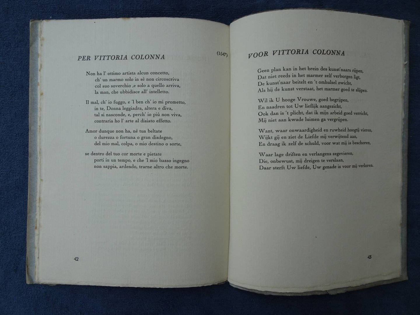 Michelangelo. - De klank van het houweel in drie en twintig verzen van Michelangelo.