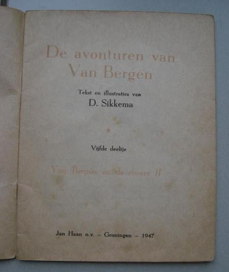 Sikkema, D - De avonturen van Van Bergen V -Van Bergen en de rovers ( II)