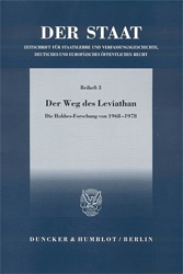 Willms, Bernard. - Der Weg des Leviathan : die Hobbes-Forschung von 1968-1978.