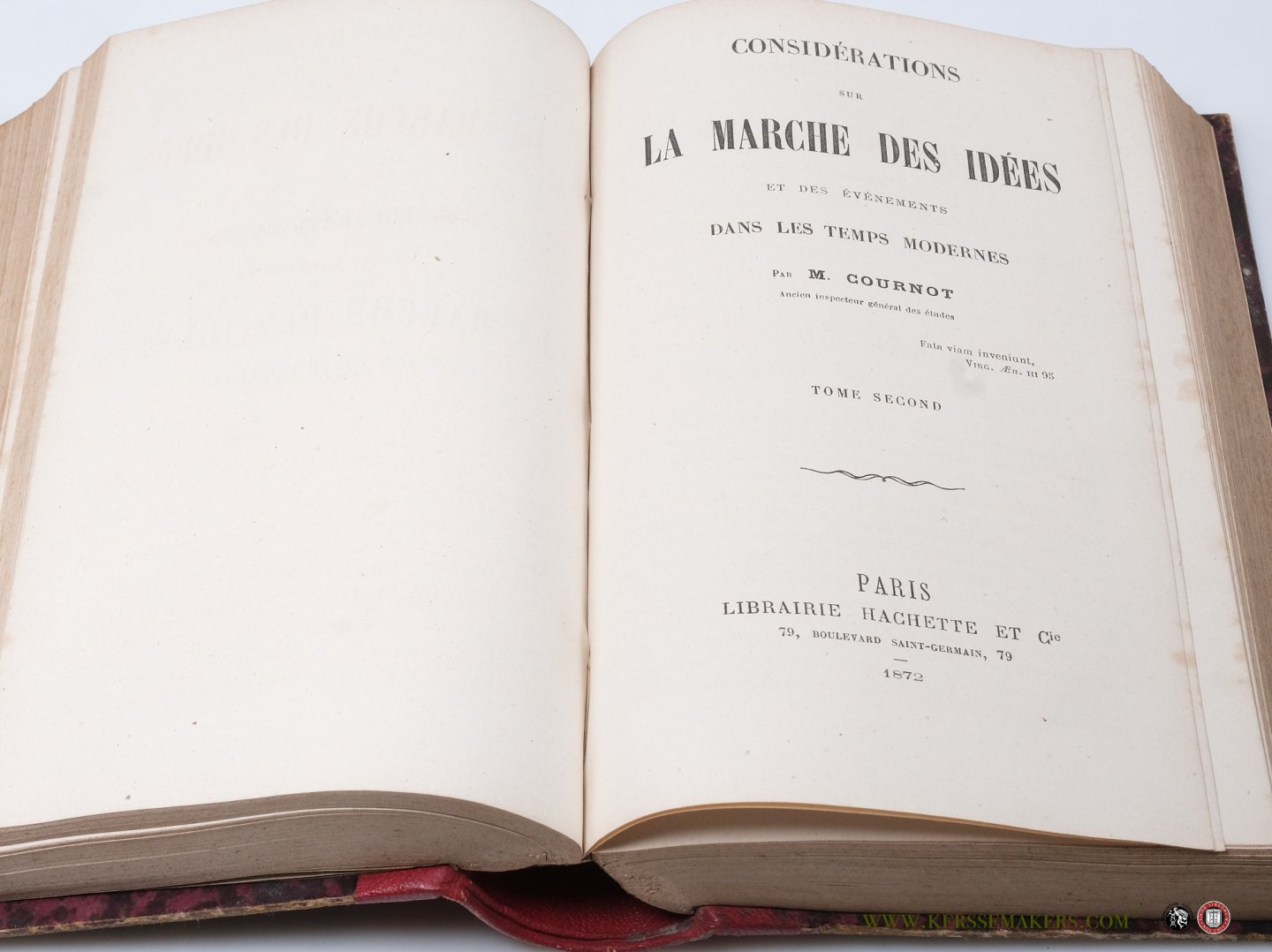 Cournot, M. - Considérations sur la marche des idées et des événements dans les temps modernes [ 2 volumes in 1 binding ].