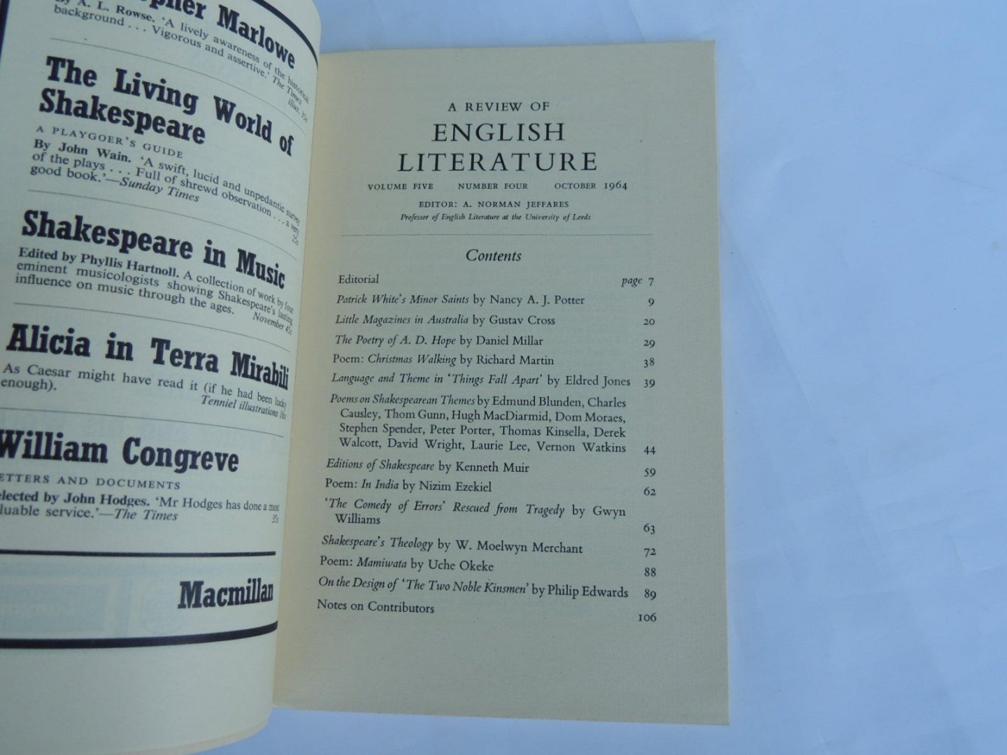 Norman Jeffares - A review of English literature