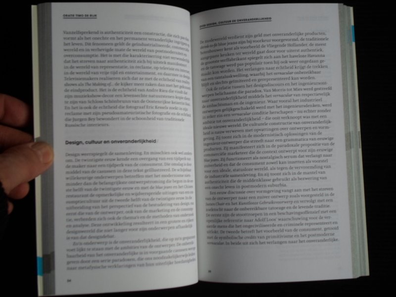 Rijk, Timo de, Oratie voor de Premsela Leerstoel/Design Cultures - Over design, cultuur en onveranderlijkheid