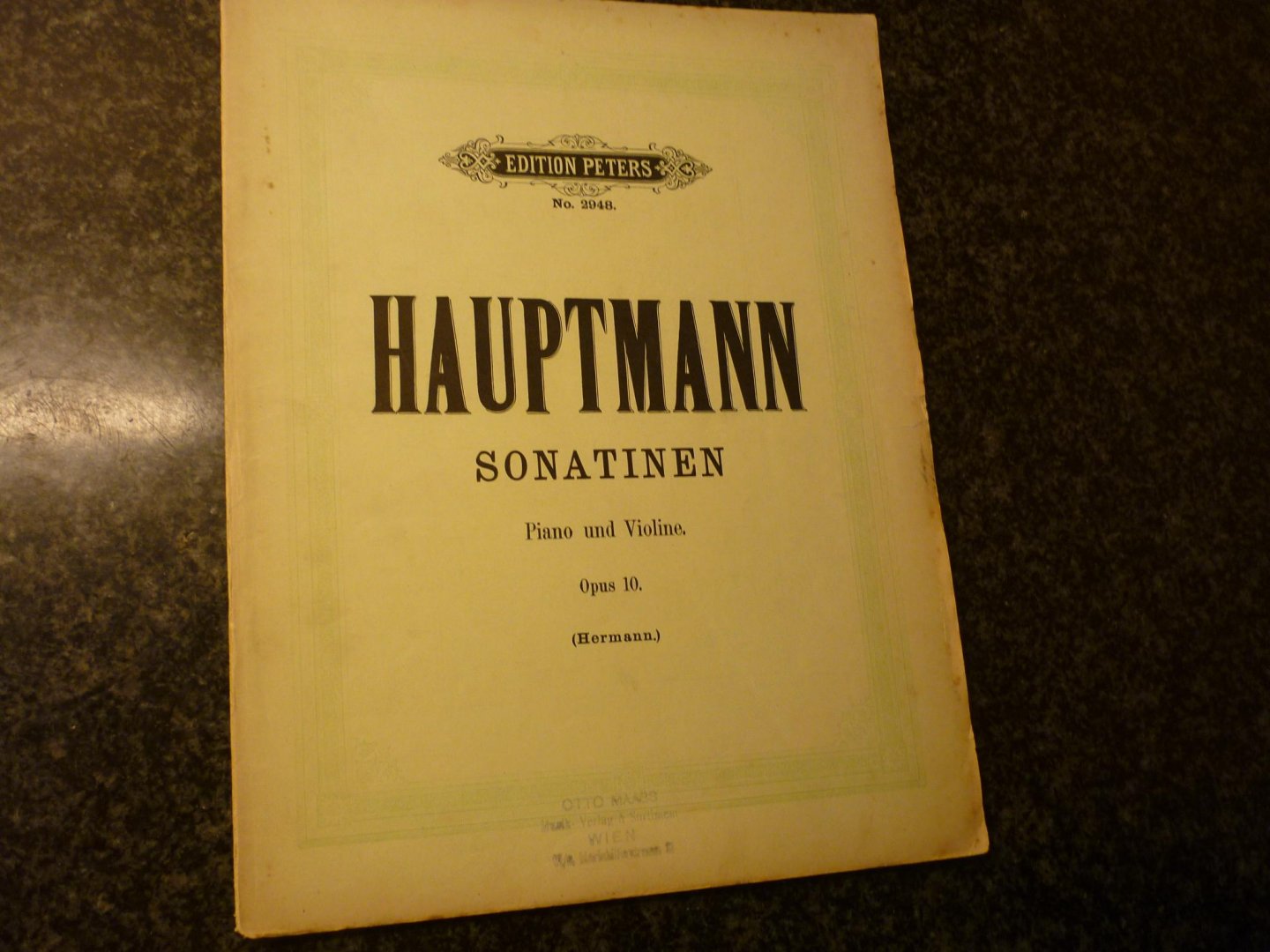 Hauptmann; Moritz (1792–1868) - Drei leichte Sonatinen op. 10; voor Viool, piano (herausgegeben von Friedr. Hermann)