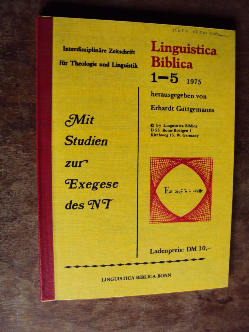Güttgemanns, Erhardt (Hrsg.) - Linguistica Biblica 1-5, 1975