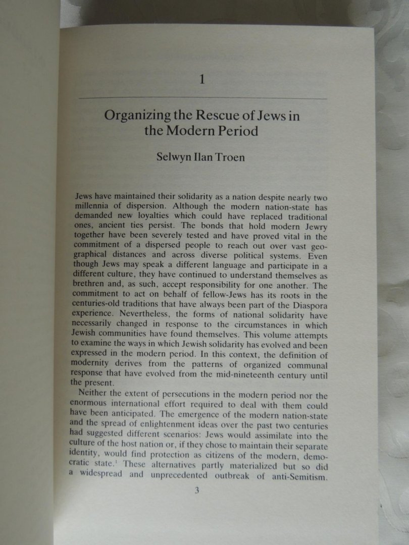 Troen Selwyn ilan - Benjamin Pinkus - Merkaz le-moreshet Ben-Guryon - Organizing rescue  national Jewish solidarity in the modern period