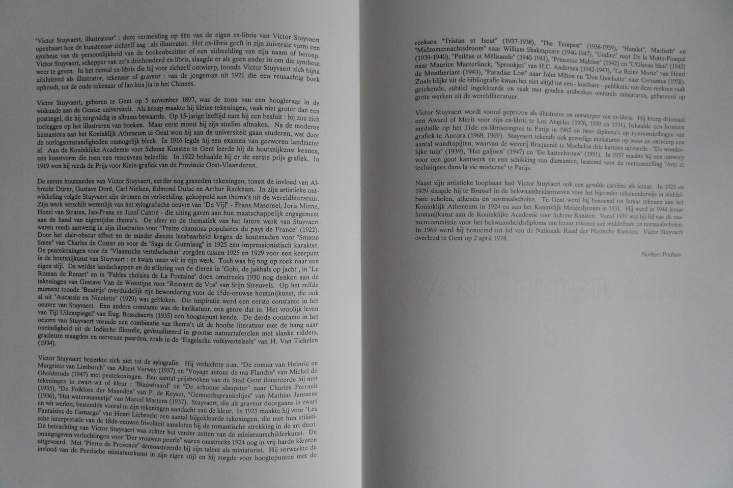 Taillaert, Pascal (samenstelling); Poulain, Norbert (biografische beschrijving). - Victor Stuyvaert. - Illustrator. [ Genummerd ex. 108 / 200 ].