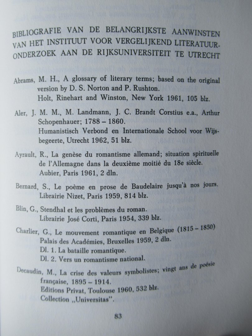 Deugd, Corn. de - De eenheid van het comparatisme.