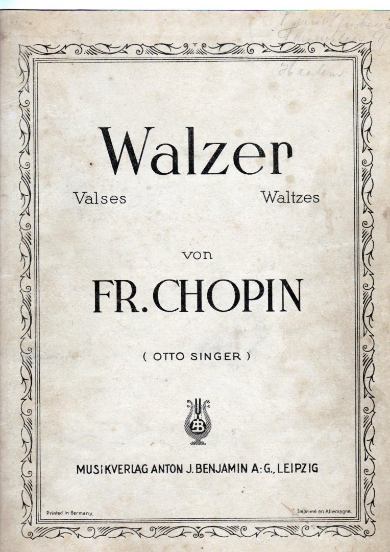 Chopin Frederic - Walzer (Otto Singer)