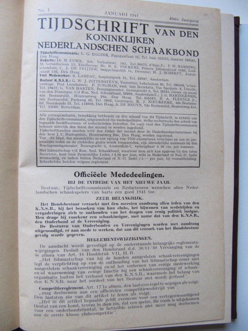 Red. Dr. M. Euwe - Tijdschrift van den Koninklijke Nederlandschen Schaakbond