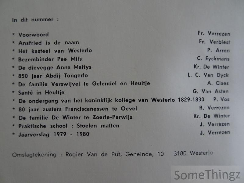 Div. auteurs. - Jaarboek 1980. Heemkring Ansfried Westerlo v.z.w..
