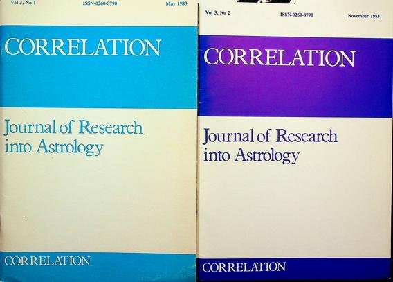 Best, Simon T. [editor] - Correlation. Journal of Research into Astrology. Vol. 3, No. 1 and 2. 1983