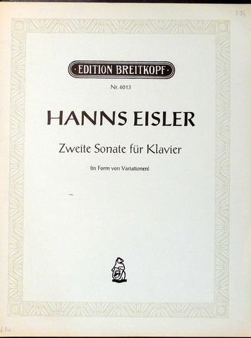 Eisler, Hanns: - Zweite sonate für Klavier (in Form von Variationen) [Op. 6]