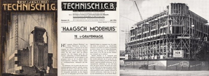 BETON IN HET HAAGSCH MODEHUIS - Het Haagsch Modehuis in 's-Gravenhage. In: Technisch I.G.B. Nr. 27, Juli 193.