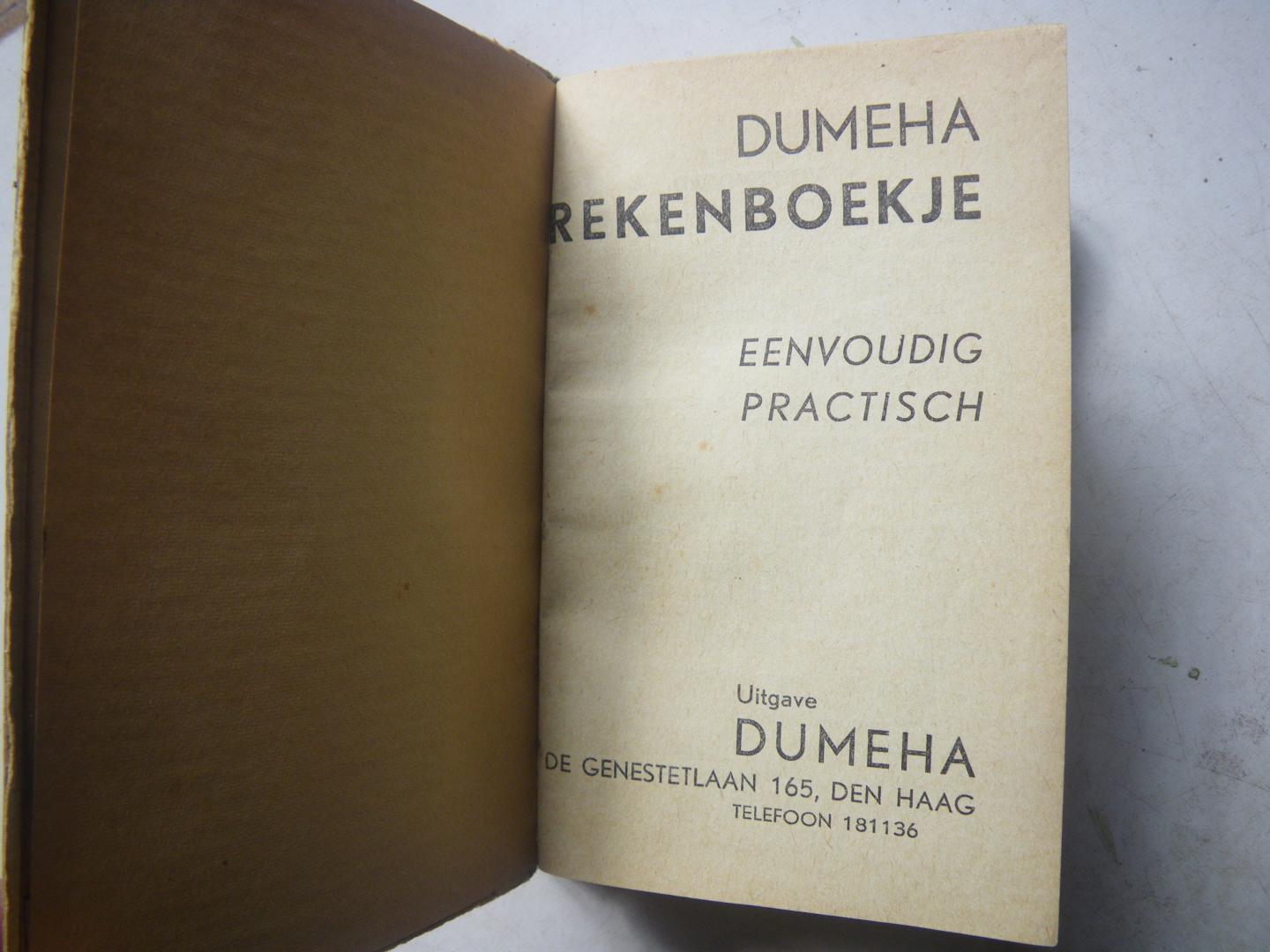 Dumeha - Dumeha Calculatie boekje rekenboekje eenvoudig practisch