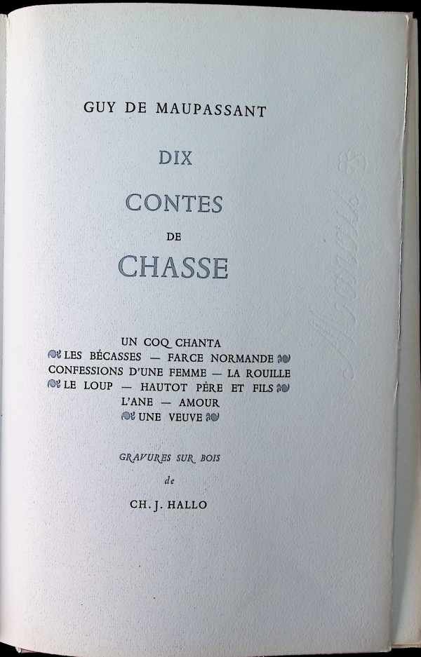 GUY DE MAUPASSANT - Contes de Chasse
