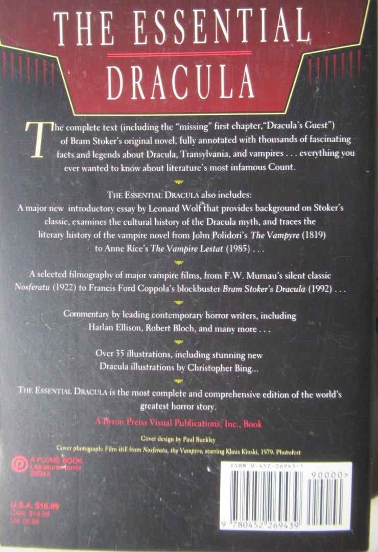 Wolf, Leonard - The essential Dracula. The Definitive annotated Edition of Bram Stoker's Classic Novel