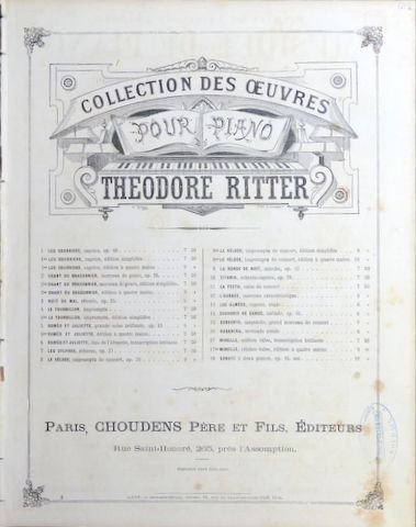 Ritter, Théodore: - Les courriers, caprice op. 40. Edition originale (Collection des oeuvres pour Piano)