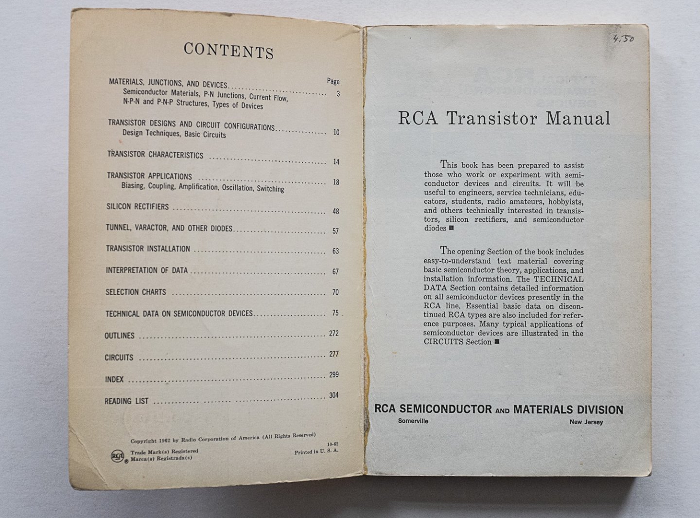 Radio Corporation of America - including Silicon Rectifiers and Diodes - RCA Transistor Manual