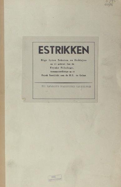 Brouwer, J.H. (inl.). - Katalogus fan de Noardfryske hanskriften (Samling Johannsen) fan ik Frysk Ynstitút oan de Ryksuniveristeit to Grins (Groningen).