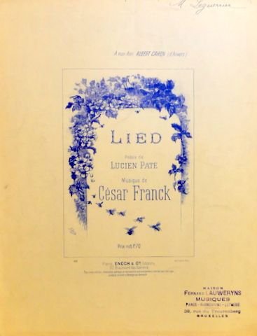 Franck, César: - Lied. Poésie de Lucien Paté