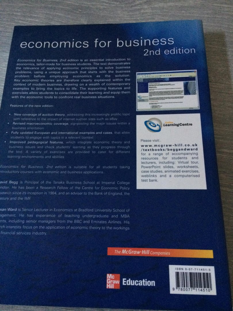 Begg, David - Economics for Business
