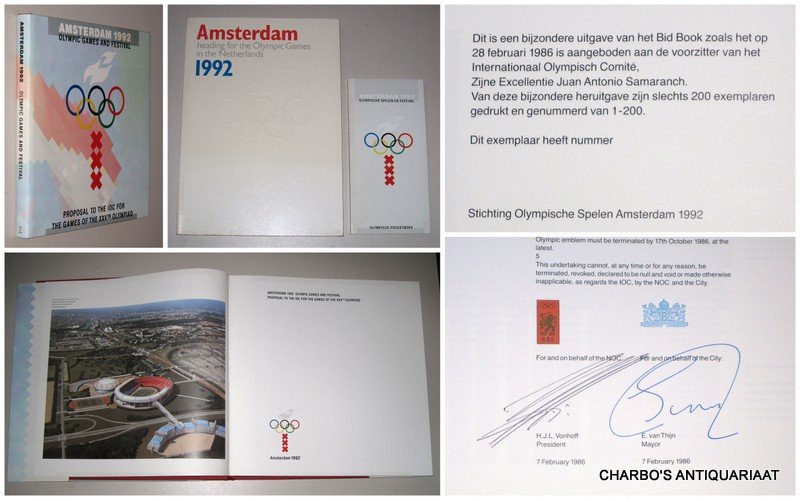 OLYMPICS. - Amsterdam 1992 Olympic games and festival. Proposal to the  IOC for the Games of the XXVth Olympiad.