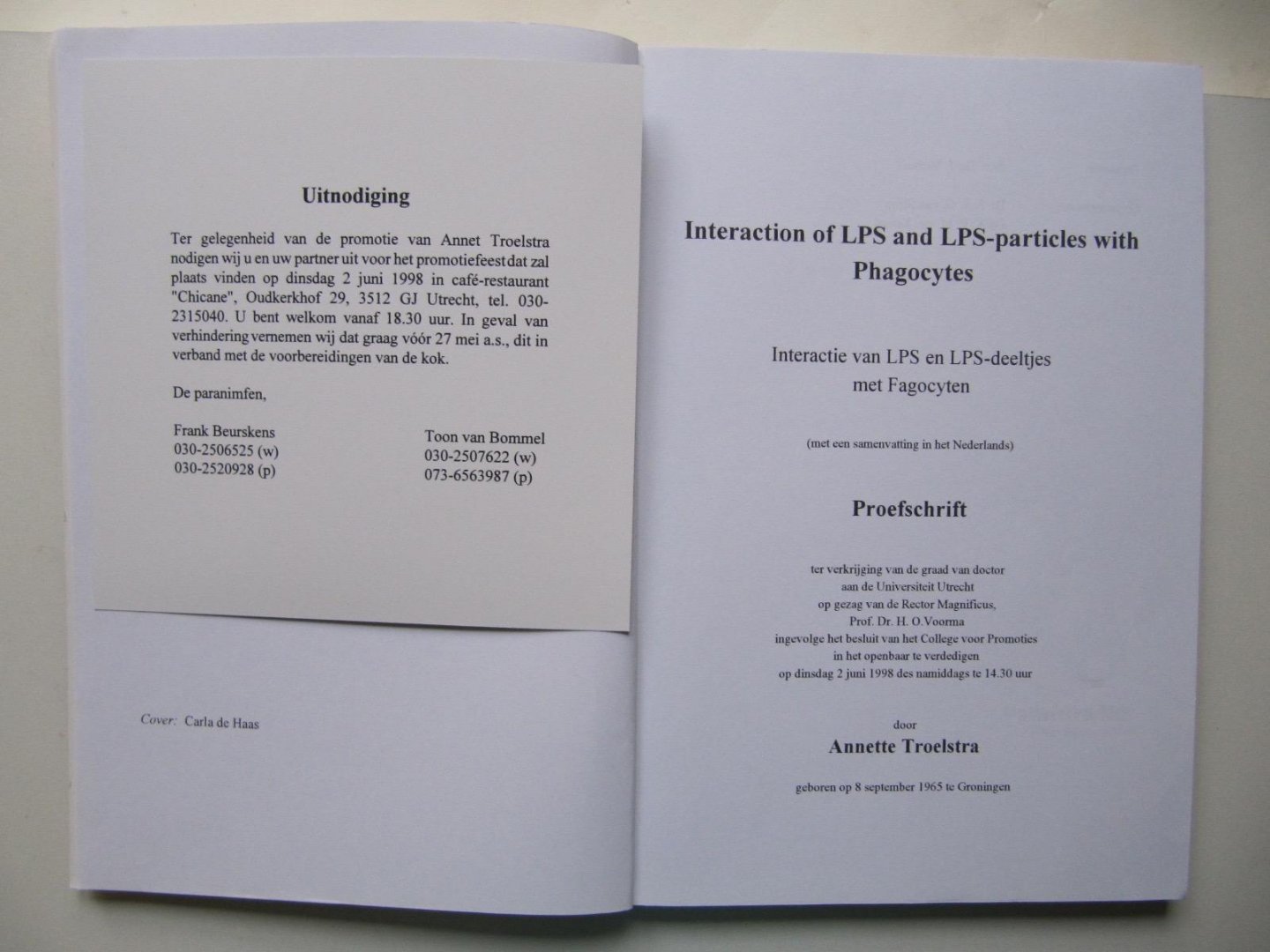 Troelstra, A. - Interaction of LPS and LPS-particles with Phagocytes