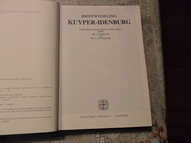 Bruijn de J. / Puchinger G. - Briefwisseling Kuyper-Idenburg