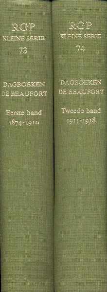 Valk, J.P. de / Faassen, M. van - Dagboeken en aantekeningen van Willem Hendrik De Beaufort (Band 1: 1874-1910 + Band 2: 1911-1918)