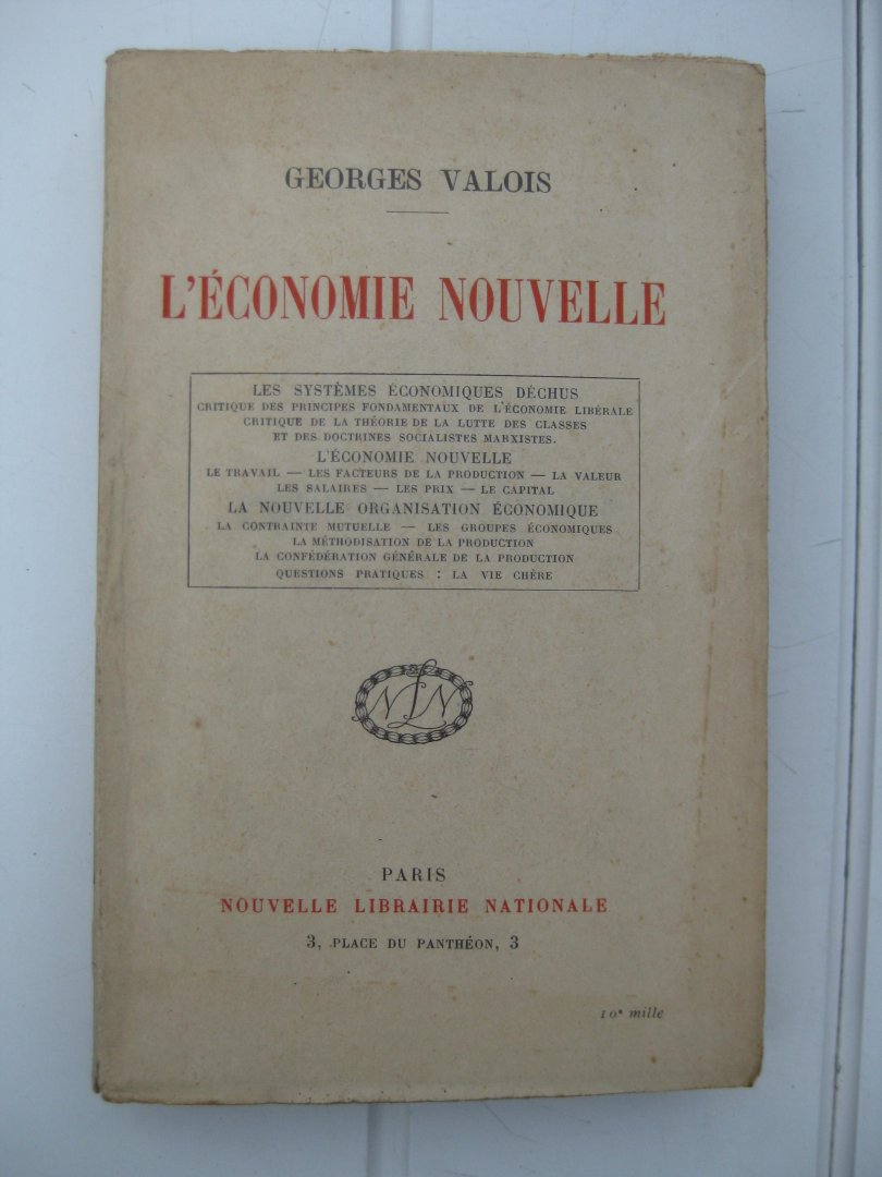 Valois, Georges - L'Économie Nouvelle.
