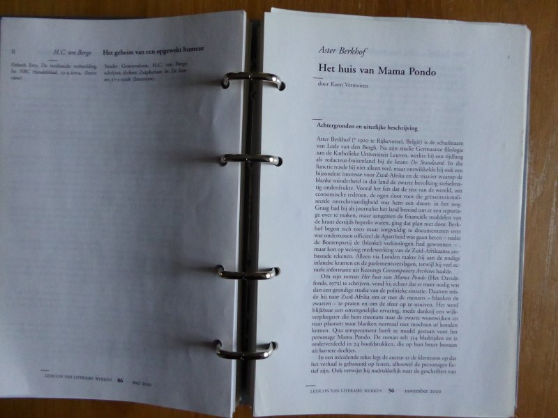 Berkhof, Aster / Vermeiren, Koen - Aster Berkhof - Het huis van Mama Pondo (uit: Lexicon van Literaire Werken)