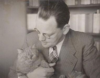 BRAAK, Menno ter - Originele zwart-witfoto door Emile van Moerkerken, met poes.